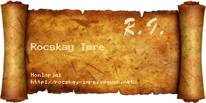 Rocskay Imre névjegykártya